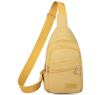 Banelu Small Sling Backpack Crossbody Bags for Women Men, Small Sling Bag Cross Body Bag Fanny Packs Crossbody Purses - Gold - color: H Gold