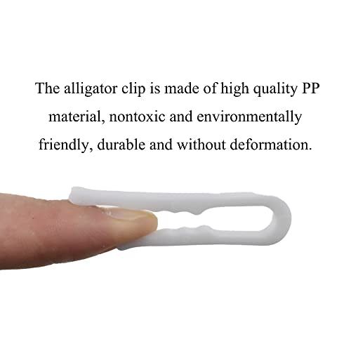HAHIYO 2inch/50mm 120Pcs White Plastic U Shape Alligator Clip, Clothespin Fabric Clip Garment Shirt Folding Clip with Teeth for Sewing Room Folding Sock Tie Pant Securing Fabric to Comic Book Board - size: White - 2.0 inches - 120 Count - With Teeth