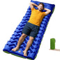 4-Inch Inflatable Camping Sleeping Pad with Built-in Foot Pump & Pillow, Side Sleeper Support, Stays Firm Overnight, Compact for Backpacking, Car Camping & Outdoor Gatherings - color: Royal Blue+green