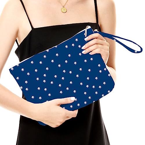 Fokongna Travel Makeup Bag - Zipper Pouch for Women, Sister, Friends - Beach, Pool, Yoga, Gym Clothes, Swimsuit, Diapers - Ocean, Sea, Shells, Starfish - color: Starfish 07