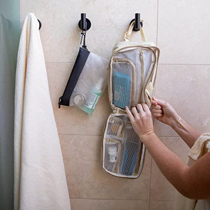 Gravel The Pouch | TSA Approved Clear Travel Toiletry Bag | Quart Size for Men & Women - color: Clear and Black