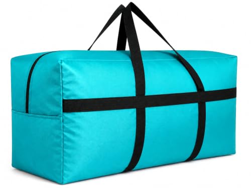 DoYiKe Extra Large Storage Duffle Bag with Zippers and Handles, Big Foldable Duffle Bag for Travel - color: Turquoise, size: medium - 31.5"l x 11.8"w x 16.5"h