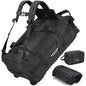 STOVER 45/80/100L Carry-On Rolling Duffel Bag with Wheels, Medium Durable Travel Duffle w/Toiletry Bag, Packable, Foldable with Shoulder Straps- Use as Luggage or Backpack, Men/Women (Black) - color: Black
