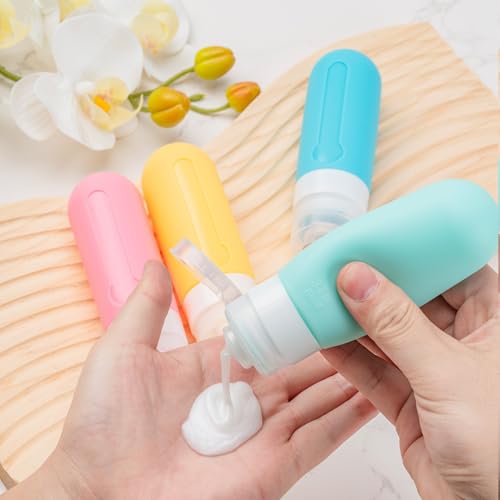 MODENGKONGJIAN 16 Pack Travel Bottles for Toiletries,TSA Approved Silicone Squeezable Travel Shampoo Bottles, 3oz Leak Proof Refillable Toiletry Cosmetic Containers (16PCS/Blue) - color: 16PCS/Blue