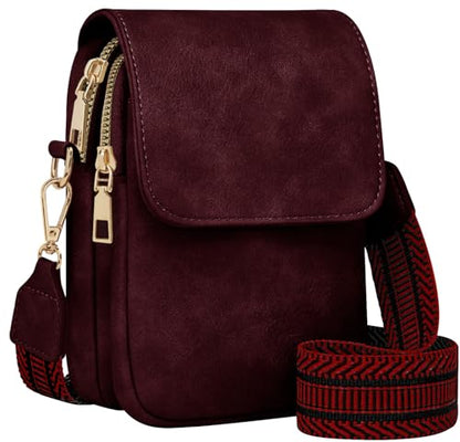 Fashion Small Crossbody Bags for Women Trendy Designer Cell Phone Purses Wallets with Card Holder Anti Theft Travel - color: Red