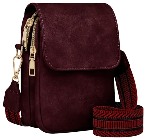 Fashion Small Crossbody Bags for Women Trendy Designer Cell Phone Purses Wallets with Card Holder Anti Theft Travel - color: Red