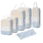 Narwey 6 Set Compression Packing Cubes for Travel Women Men, Travel Cubes for Carry On Suitcase, Durable Compression Luggage Organizer Bags - color: Y-Blue Flower