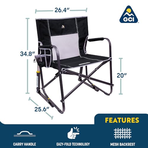 GCI Outdoor Freestyle Rocker XL Portable Folding Rocking Chair and Outdoor Camping Chair - color: Indigo Blue, style: Freestyle Rocker XL