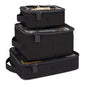 Parker Baby Co. Lightweight Packing Cube Set 3-Pack | Collapsible, Durable, Mesh & Clear Top | Travel Organizer for Diaper Bags, Luggage - Black/Mocha Checker - color: Black/Mocha Checker