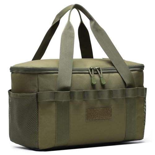Tactical Camping Storage Bag 14L Tactical Utility Tote Bag Camping Cookware Organizer Trunk Organizer - color: OD Green