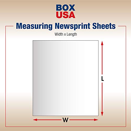 BOX USA Packing Paper Sheets 24" x 36" (800 Sheets, 50 lb) - Newsprint Paper for Shipping, Storage and Moving Supplies, White - size: 48x36 (800 sheets)
