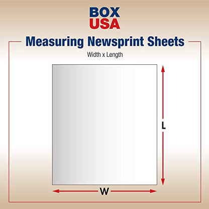 BOX USA Packing Paper Sheets 24" x 30" (1000 Sheets, 50 lb) - Newsprint Paper for Shipping, Storage and Moving Supplies, White - size: 24x30 (600 sheets)