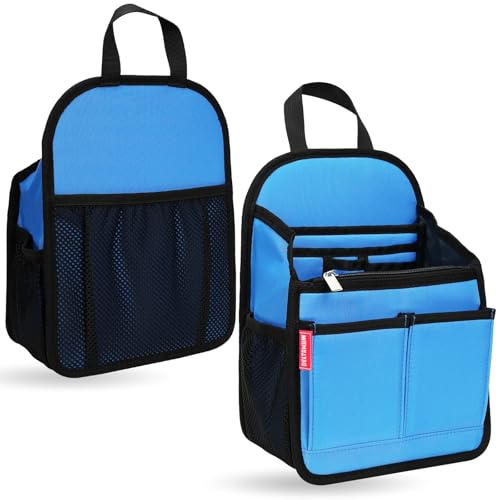 Mini Premium Rugged Backpack Purse Organizer Insert for Women Fashion Small Backpack-19 Pockets,Padded Water-repellent Nylon-Blue - color: Blue, size: Small