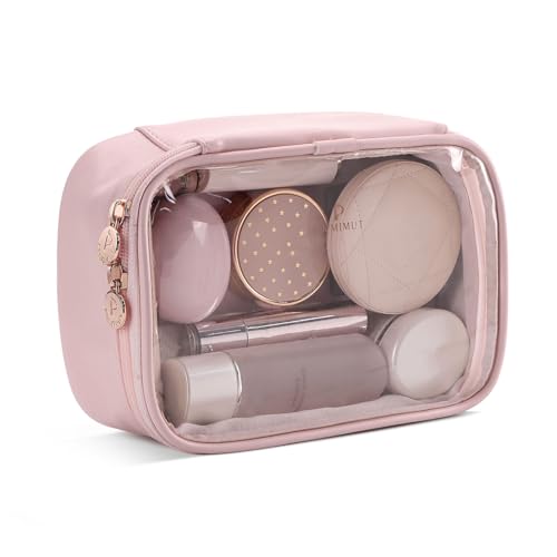 Pocmimut Small Makeup Bag,Clear Make Up Bag Organizer Cute Stuff Pouch Traveling Compact Toiletry Bag Car Bag for Travel Essentials,Pink - color: Pink, style: Small