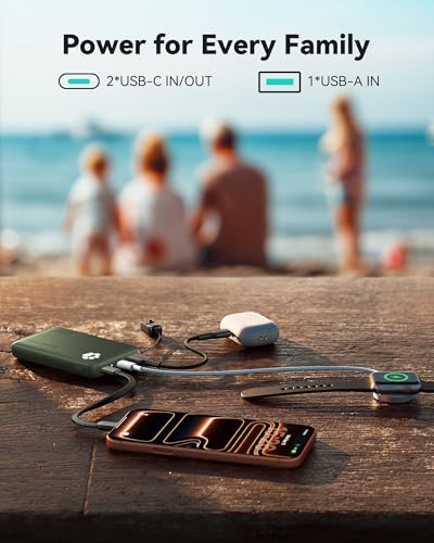 INIU 45W Fast Charging Portable Charger, 40% Smaller 10000mAh with Detachable Cable, Flight-Safe Travel Power Bank, USB C External Phone Battery Pack for Camping, ShortTrip, Travelers, Hikers, Green - color: Green
