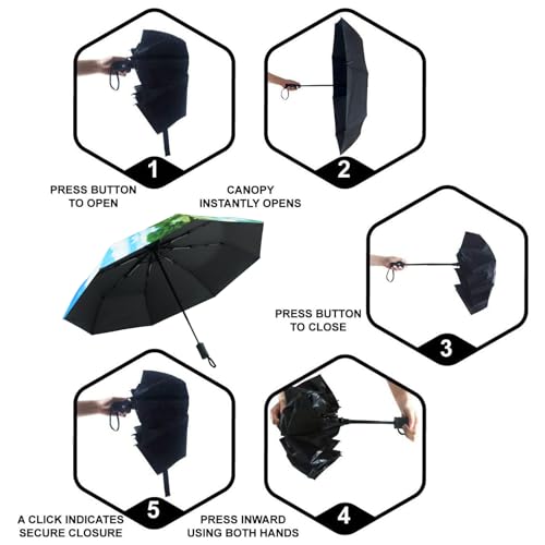 SY COMPACT Travel Umbrella - Windproof Automatic Compact Umbrella for Rain, Lightest 8-Rib, Small, Strong & Portable, Durable Grip, Fits Backpack & Car, Factory Direct (UV Available) - color: Castle