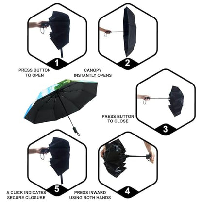 SY COMPACT Travel Umbrella - Windproof Automatic Compact Umbrella for Rain, Lightest 8-Rib, Small, Strong & Portable, Durable Grip, Fits Backpack & Car, Factory Direct (UV Available) - color: Castle