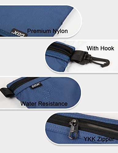 GOX Travel Toiletry Bag Carry On Zipper Pouch Cosmetic Kit Makeup Digital Bag Water Resistant Nylon（navy … - color: Navy