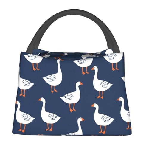 Goose Lunch Bag for Women, Girls, Kids, Reusable Insulated Lunch Box for Work, Office, Picnic, Travel, School, Gifts - color: Goose