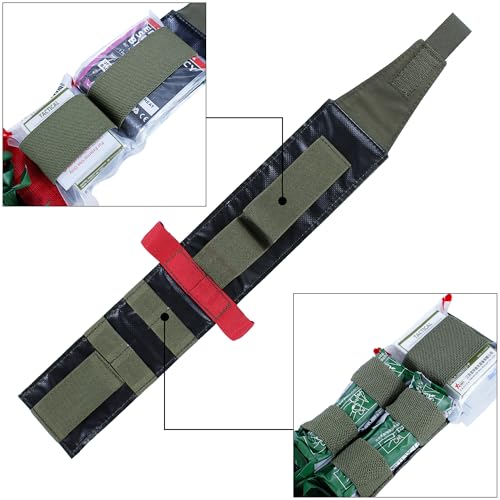 IFAK Insert, Tactical Pocket First Aid Pouch Insert, Portable EDC Slim Medical Trauma Kit Organizer MED Panel Webbing Handle - color: Ranger green