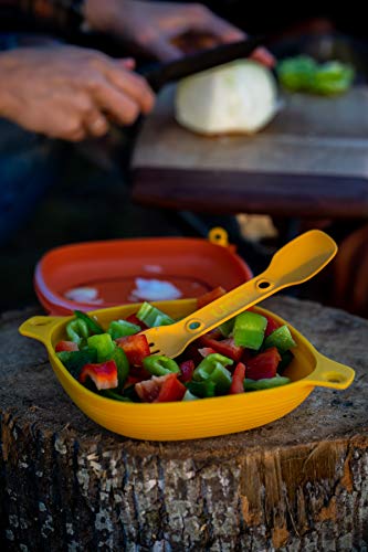 UCO 4-Piece Camping Mess Kit with Bowl, Plate and 3-in-1 Spork Utensil Set - color: Venture