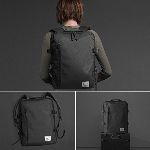 New Business Trip Backpack 21L Flight Approved Carry on Daypack 15-inch Laptop Notebook, Travel Commute Gym Sport, All Black - color: G-black
