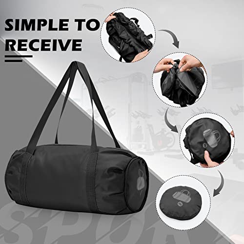 Foldable Sports Gym Duffel with Wet Dry Pocket, Ultralight Travel Carry on Bag, Overnight Weekender for Travel, Beach (Black) - color: Black