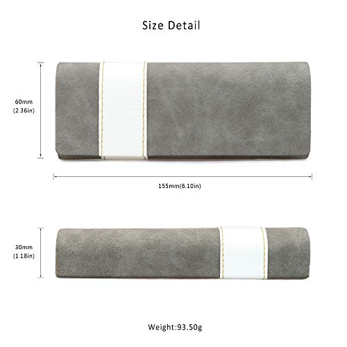 LifeArt Eyeglass Case Hard Shell, Portable Sunglass Case, Fashionable PU Leather Eyeglass Case, Lightweight - color: B_641_gray