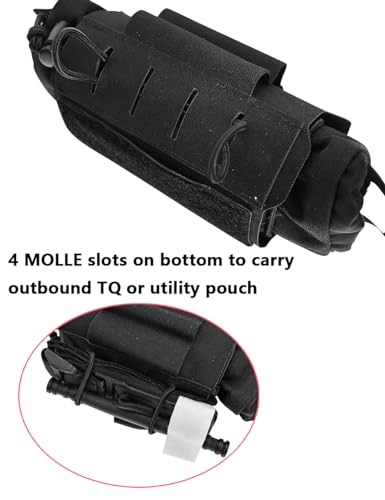 SABADO Rapid/Quick Deploy First Aid Kit Pack Tactical IFAK Pouch Two-Piece System Med Roll Carrier Hypalon Handle Outdoor Sport Hunting Bag - color: Black