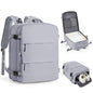 Grey Travel Backpack - Carry On Flight Approved Mochila De Viaje Personal Item - Large Backpack for Men & Women - 18x14x8 Inches - color: A-grey, size: X-Large