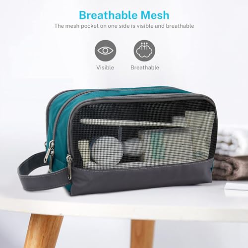 Gonex Travel Toiletry Bag Nylon, Shaving Bag Toiletry Organizer Peacock Green - color: Peacock Green