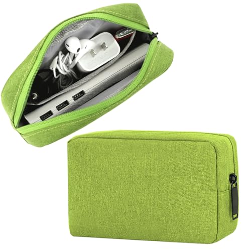 CAAORDKSO Electronic Organizer Travel Cable Accessories Case, Electronic Organizer Bag, Electronic Accessories Organizer Pouch for Cable, Cord, Charger, Phone, Power Bank, Earphone (Small-Green) - color: Small-Green, size: Small