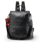 CHERUTY Women Backpack Purse PU Leather Anti-theft Casual Shoulder Bag Fashion Ladies Satchel Bags - color: Black, size: Medium