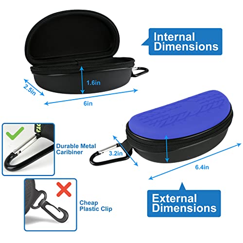 LTOHOE Sunglasses Case for Men and Women, Semi Hard Shell with Metal Carabiner, Portable Zipper Protective Glasses Case - color: Blue Violet