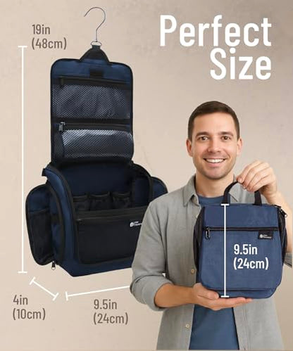 D&D Wanderlust D&D Hanging Travel Toiletry Bag for Men and Women – Cosmetics, Makeup and Toiletries Organizer Kit with 10 Compartments - color: Blue