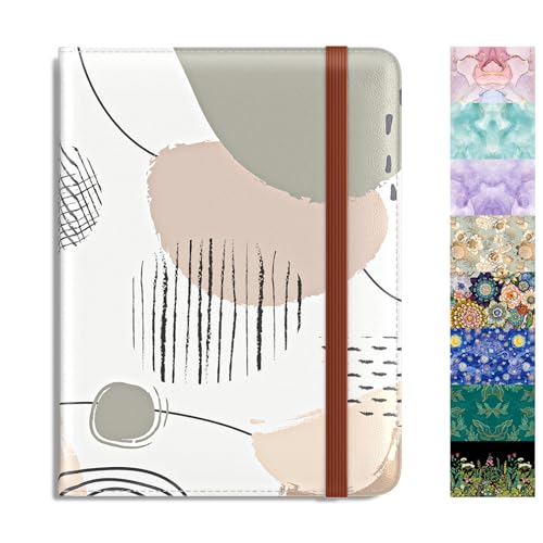 Rimilak Passport Holder, RFID Blocking Passport Cover Wallet Travel Essentials, Leather Travel Air Ticket Documents Organizer Protector for Women and Men, Modern Art - color: Modern Art
