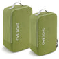 MissBoy Travel Shoe Bags, Set of 2 (Large+Small) Water Resistant Shoe Bag with Zipper & Handle, Foldable Shoe Storage Organizer for Men and Women - Green