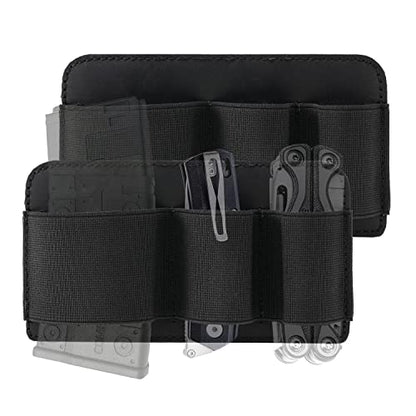 VIPERADE PL6 Tactical Modular EDC Organizer, Elastic Insert Pouch Panel with Hook Backed Accessories Holder, Attachment for Backpack, Tactical Vest, Bag - color: 2pcs, L
