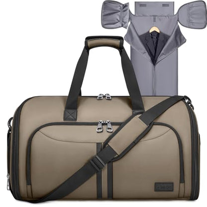 BALEINE Travel Garment Bag, Travel Suit Bag for Men, Water Resistant Carry on Garment Bag for Hanging Clothes, Garment Duffel Bag for Travel Business (Brown-Convertible) - color: Brown-Convertible