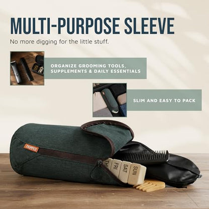 Toiletry Bag Kit 3 Piece Set: Hanging Travel Toiletry Bag + 311 TSA Cosmetic Liquid Bag + Accessory Organizer Pouch - color: Green