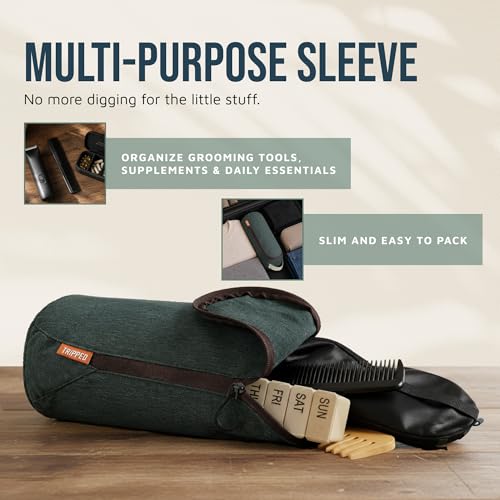 Toiletry Bag Kit 3 Piece Set: Hanging Travel Toiletry Bag + 311 TSA Cosmetic Liquid Bag + Accessory Organizer Pouch - color: Green