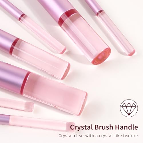 MAANGE 13 PCS Makeup Brushes Professional Make Up Brushes Premium Synthetic Powder Concealers Brushes Travel Makeup Brush Set with Case (Pink) - color: Pink
