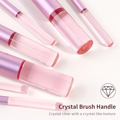 MAANGE 13 PCS Makeup Brushes Professional Make Up Brushes Premium Synthetic Powder Concealers Brushes Travel Makeup Brush Set with Case (Pink) - color: Pink