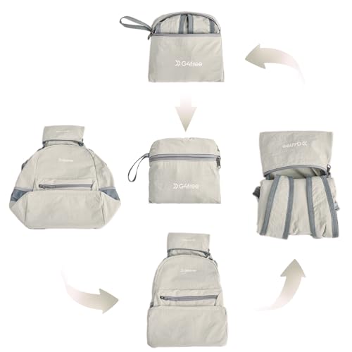 G4Free 20L Lightweight Packable Backpack Travel Hiking Daypack Foldable Backpack for Men Women - color: A-beige