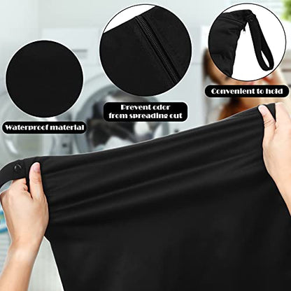 Shappy 2 Pack Large Travel Laundry Bags, Large Wet Dry Waterproof Dirty Clothes Bag for Suitcase, Swimsuit Beach Gym College Dorm Wet Bag(Solid Black) - style: Solid Black
