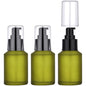 Segbeauty 2oz Frosted Glass Travel Lotion Container Refillable, 3pcs Small Travel Containers for Creams, 60ml Mini Empty Lotion Bottles with Pump Dispenser, Cosmetic Containers Sample Cream Bottle - color: Green, style: 3pcs 2oz