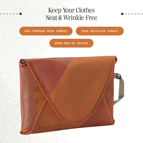 Eagle Creek Pack-It Reveal Garment Folder - Travel Garment Bag with Compression Wings to Maximize Luggage Space - Convenient Top Handle - Quick Drying Material - Mandarin - Medium - color: Mandarin