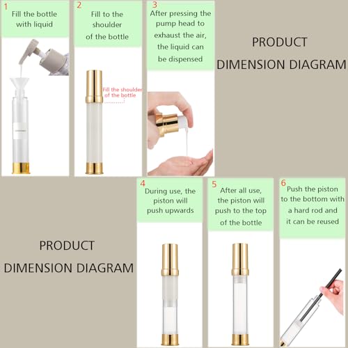 30ml 1oz travel bottles 4 pcs,Golds clear travel bottles,Airless pump bottles,DIY travel bottle set cosmetic containers Included， Gift Box，With labels,refillable cosmetic containers - size: 30 ML