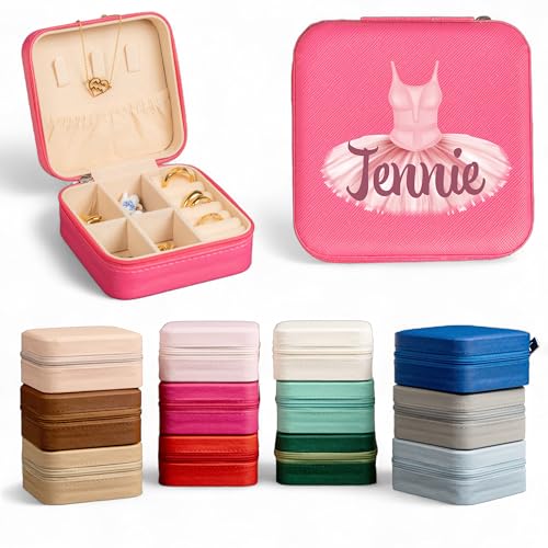 Custom Travel Jewelry Organizer, Jewelry Box, Ring Holder For Jewelry, Travel Accessories For Women, Jewerly Organizator, Bridesmaid Gifts - color: PU Leather - Ballerina 2