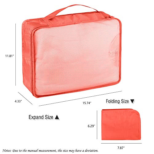 Packing Cubes Set, 2 Pcs Packing Organizers Set for Suitcases (Watermelon red) - color: Watermelon red